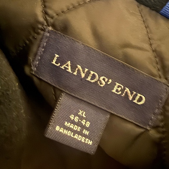 Lands’ End Men’s XL Black Insulated Winter Jacket Coat Nylon Quilted - Picture 7 of 10